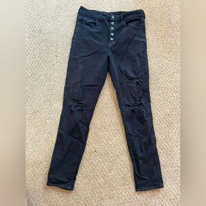 Black Distressed Women's Jeans